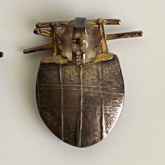 Carolyn Morris Bach Pierced Earrings Sterling Silver 18K Gold - Picture 8 of 14